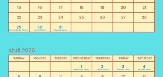Calendario de la Semana Santa 2026