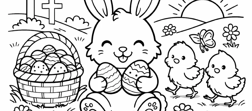 Feliz Pascua 2026 Dibujos para Colorear